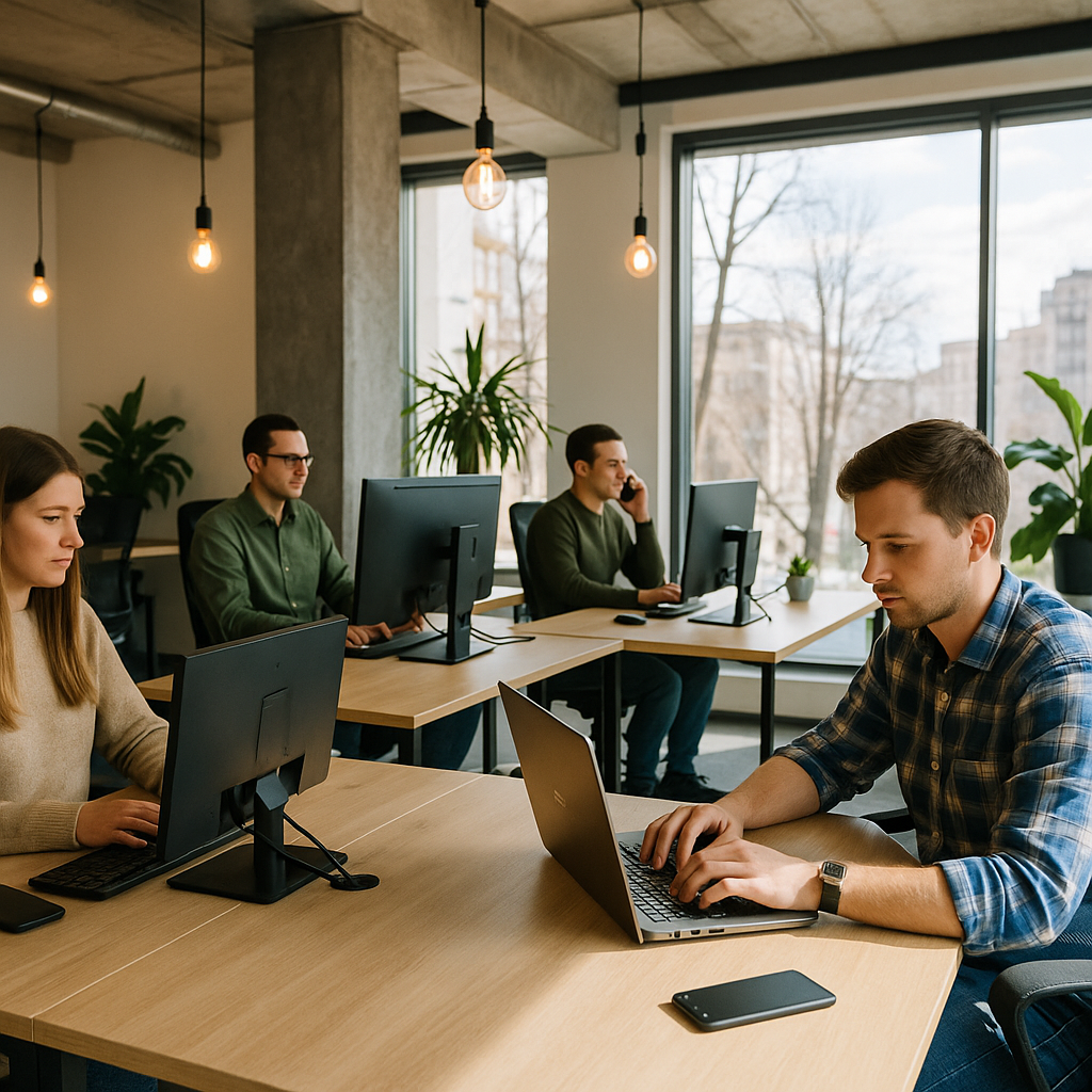 Ukraine tech startup office modern workspace