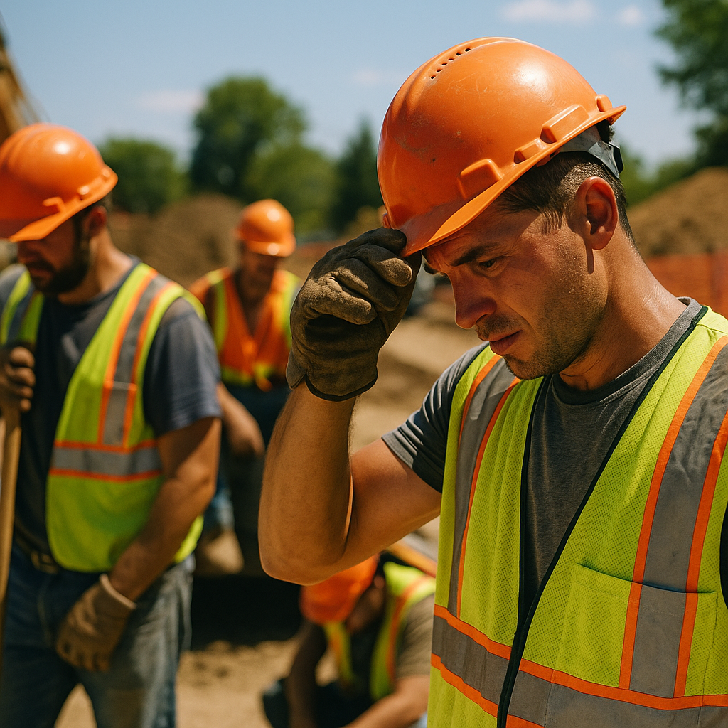 construction workers summer heat outdoor job site